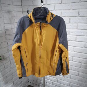 Outer Boundary Smartech Ladies Size Medium Gold & Grey Jacket with Packable Hood